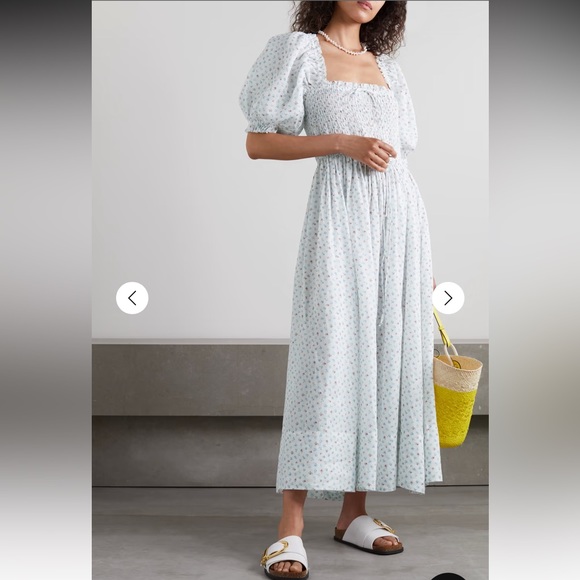 DOEN Siena Shirred Floral Print Maxi Dress | Size XS - Picture 4 of 7